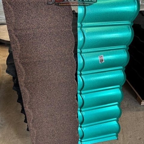 Stone coated metal shingles installed on resort